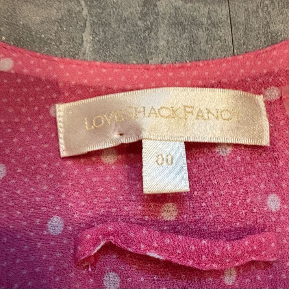 LOVESHACKFANCY Azreal Pink Ruffled Mini Dress Size 00 - Picture 6 of 10
